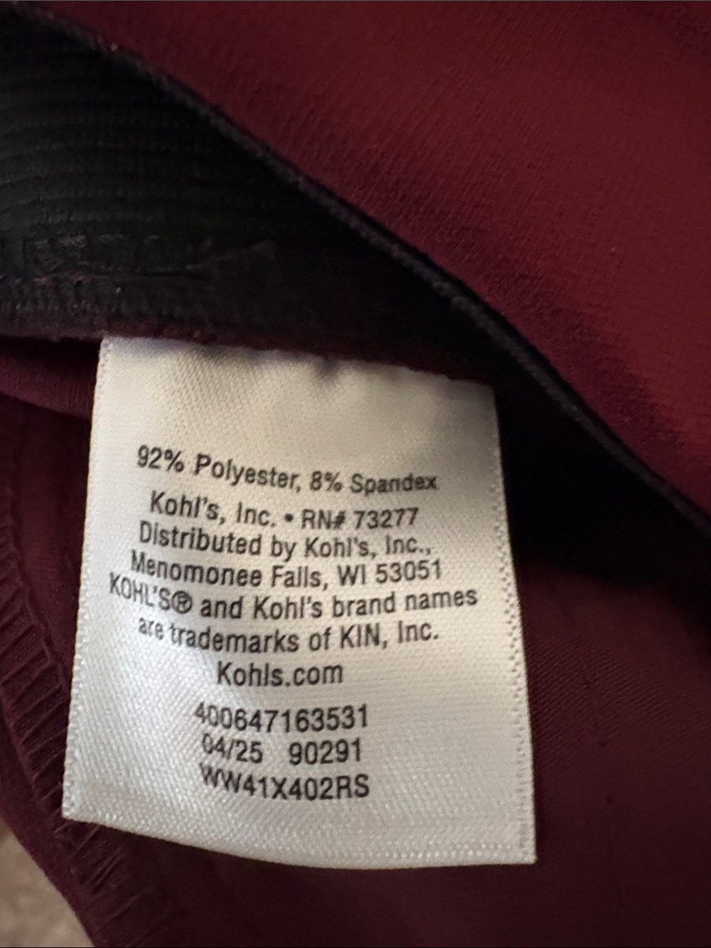 NWT Nine West Cropped Pull-On Pants in Deep Burgundy - Picture 8 of 12